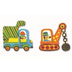 DJECO Lernspiele - Puzzle duo Bewegte Fahrzeuge | Teddy Toys Kinderwelt