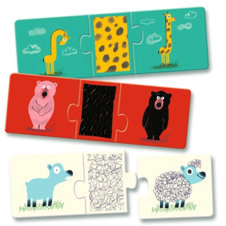 DJECO Lernspiele: Puzzle duo: Tierfell | Teddy Toys Kinderwelt