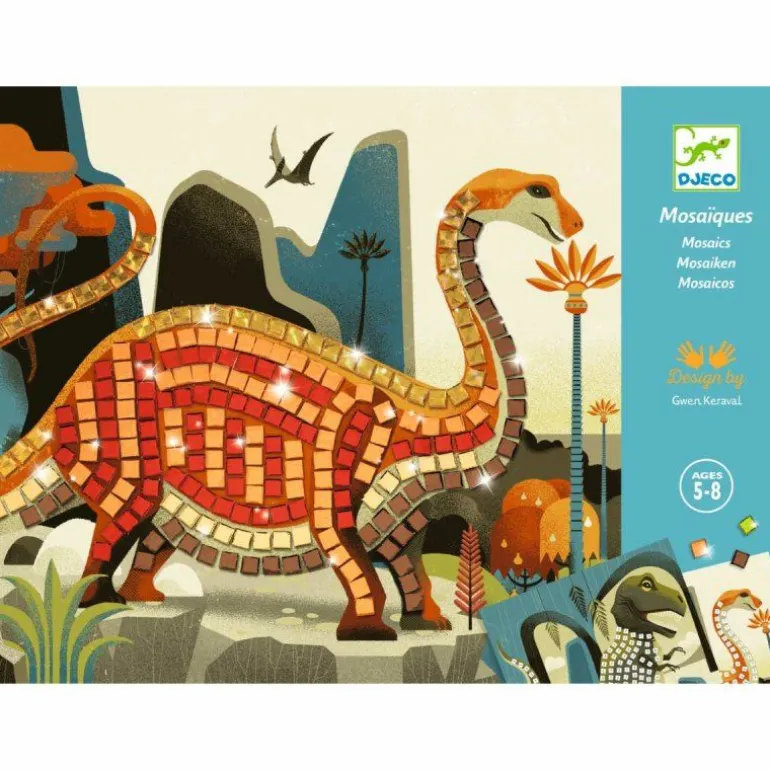 DJECO Mosaike - Metallische Dinosaurier | Teddy Toys Kinderwelt