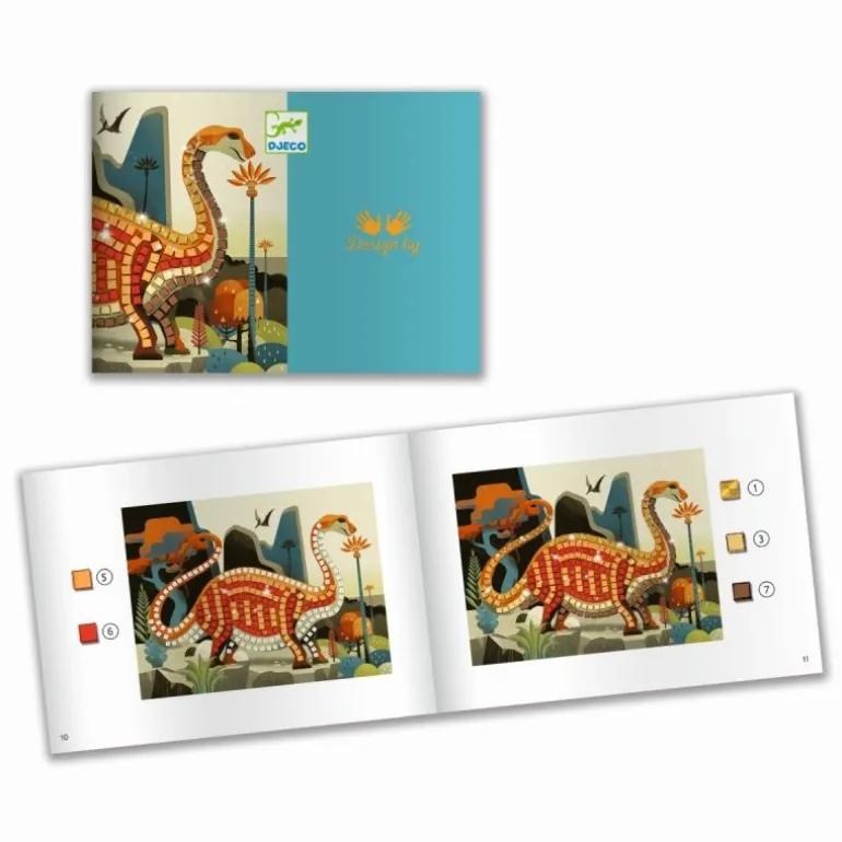 DJECO Mosaike - Metallische Dinosaurier | Teddy Toys Kinderwelt
