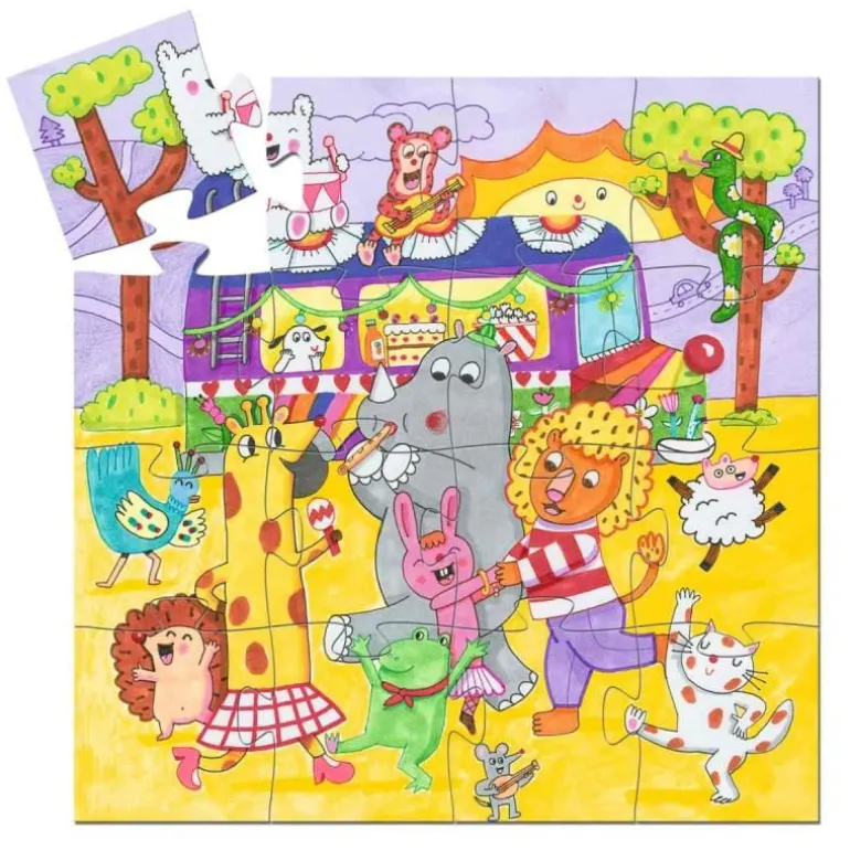 DJECO Puzzle: Regenbogenbus - 16 Stk. | Teddy Toys Kinderwelt