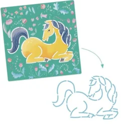 DJECO Schablonen - Pferde | Teddy Toys Kinderwelt