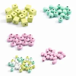 DJECO Schmuck basteln - Holzperlen, Blätter und Blumen | Teddy Toys Kinderwelt