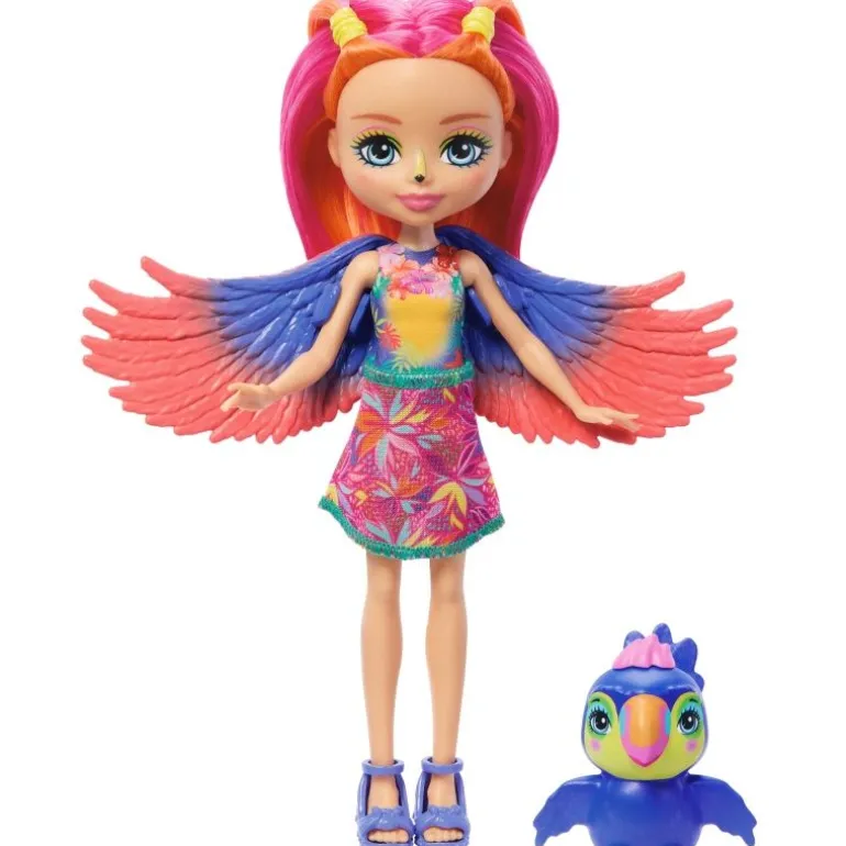 Enchantimals Puppen, Sunshine Beach Trippi Toucan Puppe und Figur | Teddy Toys Kinderwelt