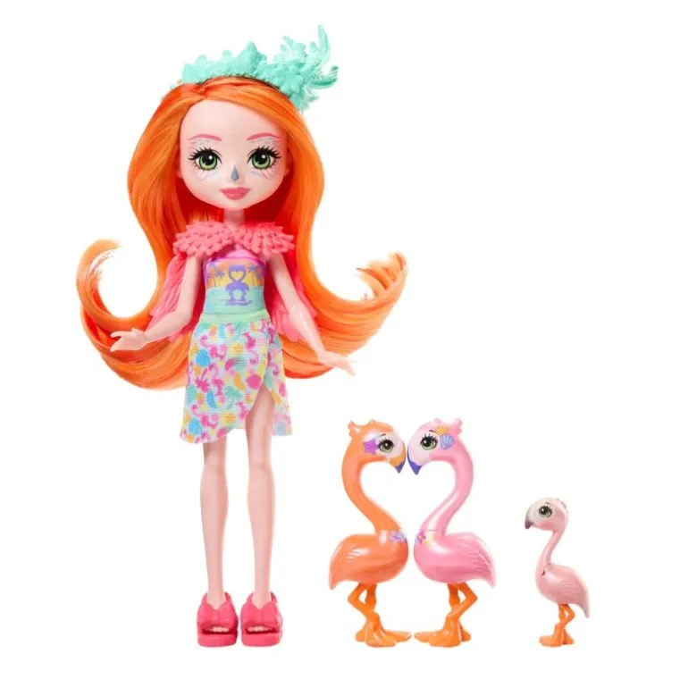 Enchantimals Puppen, Sunshine Beach Flamingo Family Puppe und Fig | Teddy Toys Kinderwelt