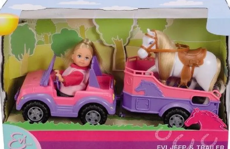 Evi Love - Evi`s Jeep + Horse Trailer | Steffi Love/Evi Love | Lizenzen & Stars | Spielzeug | Teddy Toys Kinderwelt