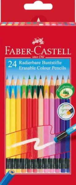 Faber-Castell - Buntstift radierbar, 24er Set | Teddy Toys Kinderwelt
