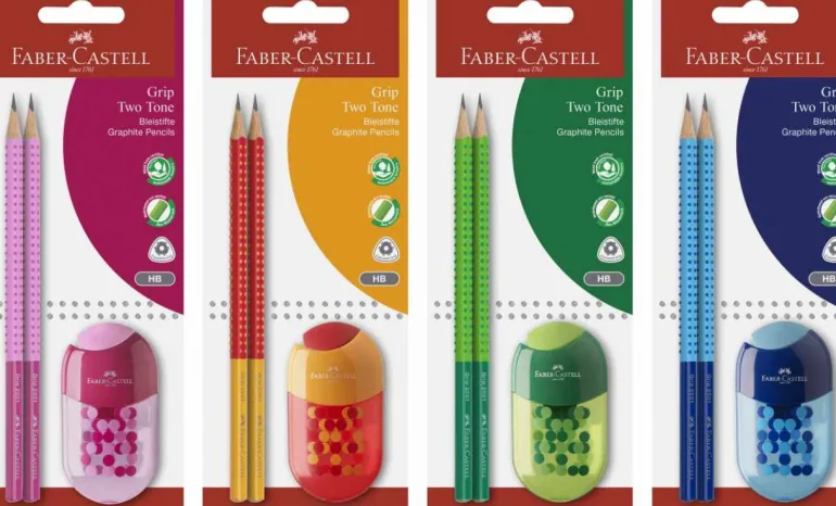 Faber-Castell - Grip 2001 Two Tone Graphitstift-Set, HB, 3-teilig | Teddy Toys Kinderwelt