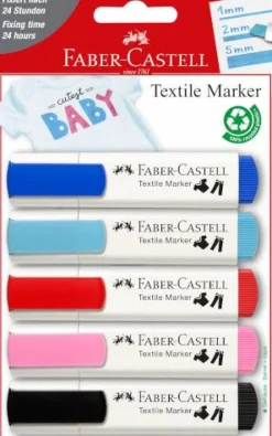 Faber-Castell - Textilmarker, 5er Set | Teddy Toys Kinderwelt