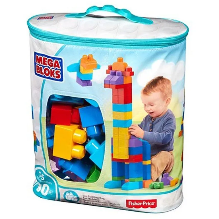 Fisher Price® Mega Bloks - Bauteinbeutel 80 Teile, Grundfarb | Teddy Toys Kinderwelt