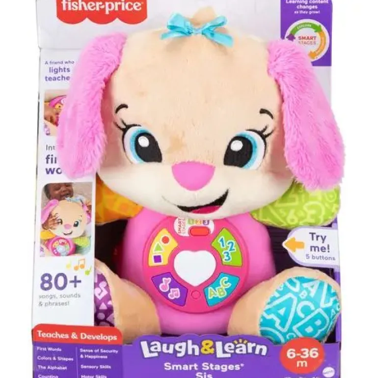 Fisher-Price Lernspaß Smart Stages Plüsch-Hundefreundin für Babys | Teddy Toys Kinderwelt