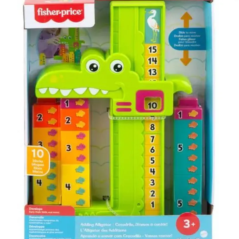 Fisher-Price Mein Zahlen-Krokodil Lernspielzeug mit 10 Stapelblöc | Teddy Toys Kinderwelt