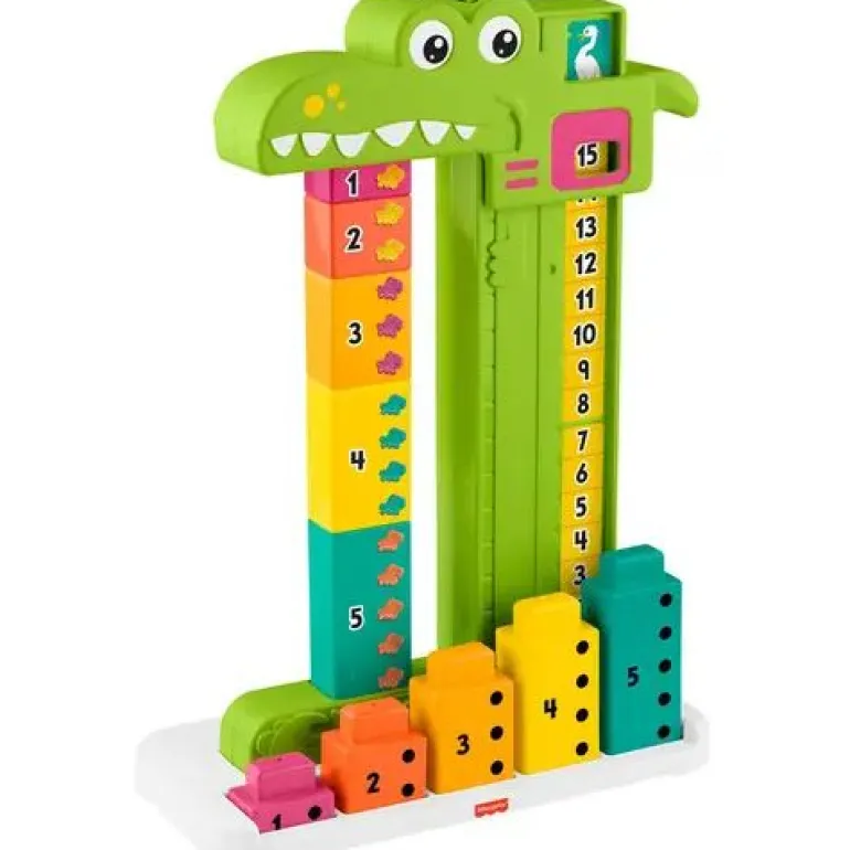 Fisher-Price Mein Zahlen-Krokodil Lernspielzeug mit 10 Stapelblöc | Teddy Toys Kinderwelt