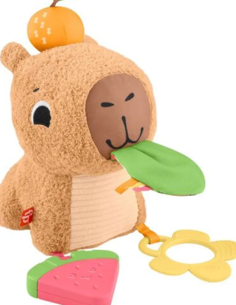 Fisher-Price sensorisches Babyspielzeug Kuschel-Capybara Plüschti | Teddy Toys Kinderwelt