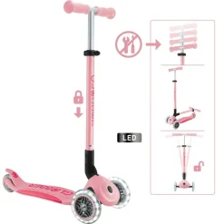 GLOBBER PRIMO FOLDABLE PLUS LIGHTS pastellrosa-pink, mit Leuchtro | Teddy Toys Kinderwelt