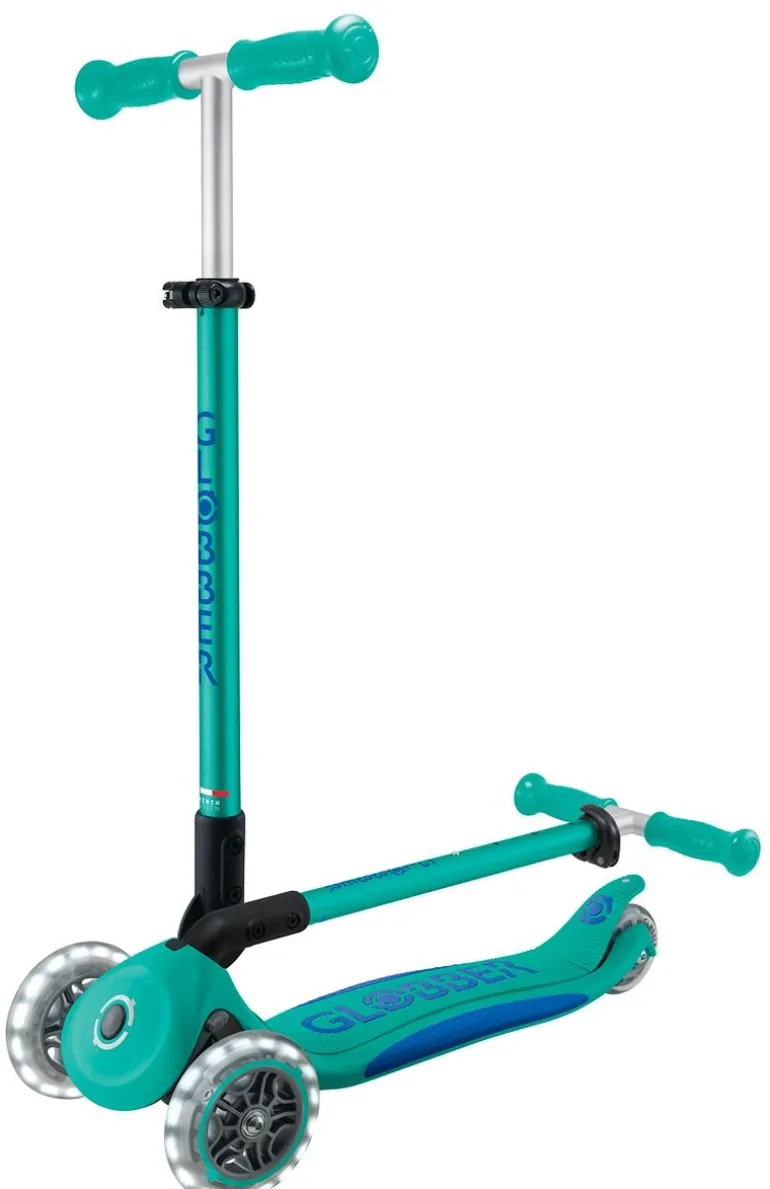 GLOBBER PRIMO FOLDABLE PLUS LIGHTS türkis-dunkelblau, mit Leuchtr | Teddy Toys Kinderwelt