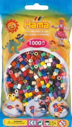 HAMA 207-67 Bügelperlen Midi - Vollton Mix 1000 Perlen, 22 Farben | Teddy Toys Kinderwelt