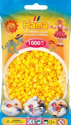 HAMA 207-03 Bügelperlen Midi, gelb, 1.000 Stück, ab 5 Jahren | Teddy Toys Kinderwelt