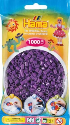 HAMA 207-07 Bügelperlen Midi, lila, 1.000 Stück, ab 5 Jahren | Teddy Toys Kinderwelt