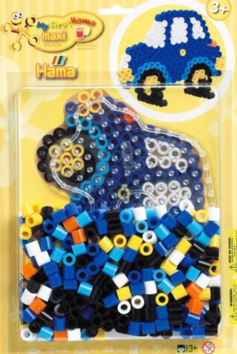 HAMA Bügelperlen Maxi - Set Stiftplatte Auto + 250 Perlen | Teddy Toys Kinderwelt