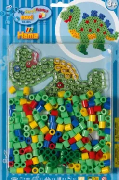 HAMA Bügelperlen Maxi - Set Stiftplatte Dinosaurier + 250 Perlen | Teddy Toys Kinderwelt
