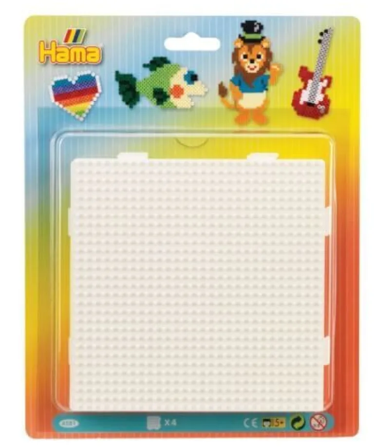 HAMA Bügelperlen Midi - 4 Stiftplatten Quadrat | Teddy Toys Kinderwelt