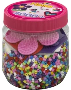 HAMA Bügelperlen Midi - Dose Pink mit 3 Stiftplatten, 4000 Stück | Teddy Toys Kinderwelt