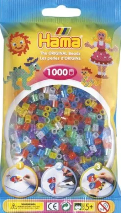 HAMA Bügelperlen Midi - Transparent Glitter Mix | Teddy Toys Kinderwelt
