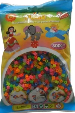 Hama® Bügelperlen midi Beutel 3.000 Stück Trsp. Neon | Teddy Toys Kinderwelt
