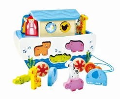 Hape - Nachzieh-Arche mit Figuren | Nachzieh- und Schiebespielzeug | Baby-und Kleinkindspielzeug | Spielzeug | Teddy Toys Kinderwelt