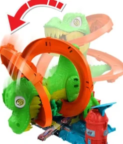 Hot Wheels City T-Rex-Feuerschlacht Spielset und Die-Cast-Spielze | Teddy Toys Kinderwelt
