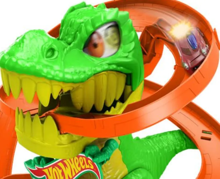 Hot Wheels City T-Rex-Feuerschlacht Spielset und Die-Cast-Spielze | Teddy Toys Kinderwelt