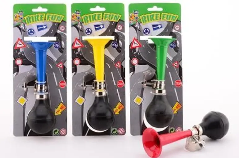 JohnToy - Bike Fun Fahrradhupe aus Metall, farblich sortiert