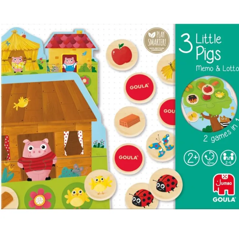 Jumbo Spiele Goula - 3 Kleine Schweinchen Memo & Lotto | Teddy Toys Kinderwelt