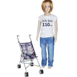 Knorrtoys - Puppenbuggy Sim blue flower | Teddy Toys Kinderwelt