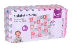 Knorrtoys - Puzzlematte Alphabet/Zahlen Rosa, 36 Teile | Teddy Toys Kinderwelt