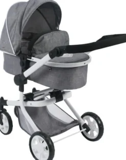 Kombi-Puppenwagen MIKA Jeans-Grau | Teddy Toys Kinderwelt