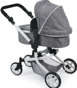 Kombi-Puppenwagen MIKA Jeans-Grau | Teddy Toys Kinderwelt