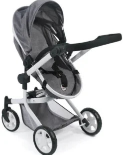 Kombi-Puppenwagen MIKA Jeans-Grau | Teddy Toys Kinderwelt