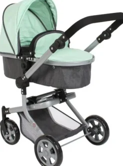 Kombi-Puppenwagen MIKA melange anthrazit-mint | Teddy Toys Kinderwelt