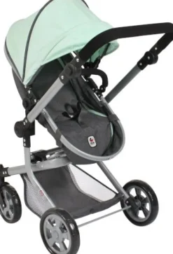 Kombi-Puppenwagen MIKA melange anthrazit-mint | Teddy Toys Kinderwelt