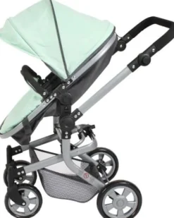 Kombi-Puppenwagen MIKA melange anthrazit-mint | Teddy Toys Kinderwelt