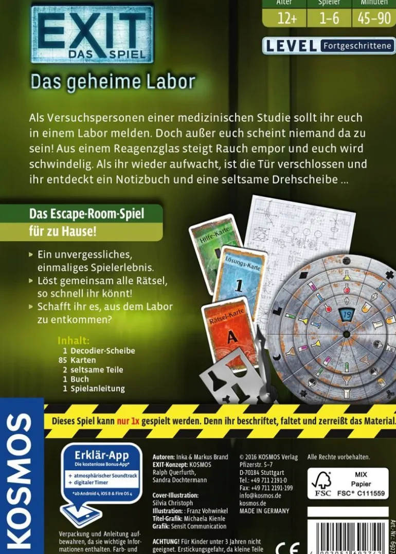 Kosmos EXIT - Das geheime Labor | Teddy Toys Kinderwelt