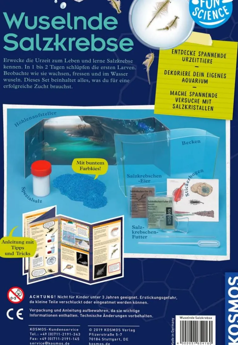Kosmos Fun Science - Wuselnde Salzkrebse | Experimentierkästen | Experimentieren & Entdecken | Spielzeug | Teddy Toys Kinderwelt