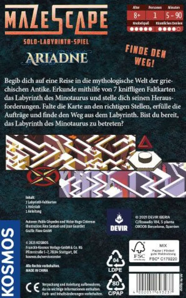 Kosmos Mazescape Ariadne | Teddy Toys Kinderwelt
