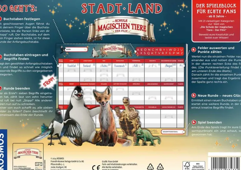 Kosmos Spielblock Stadt - Land - Die Schule der magischen Tiere | Teddy Toys Kinderwelt