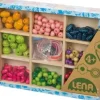 LENA Bastelset Holz-Fädelperlen inkl. Kassette, # ca. 2 cm, ab 3 | Teddy Toys Kinderwelt