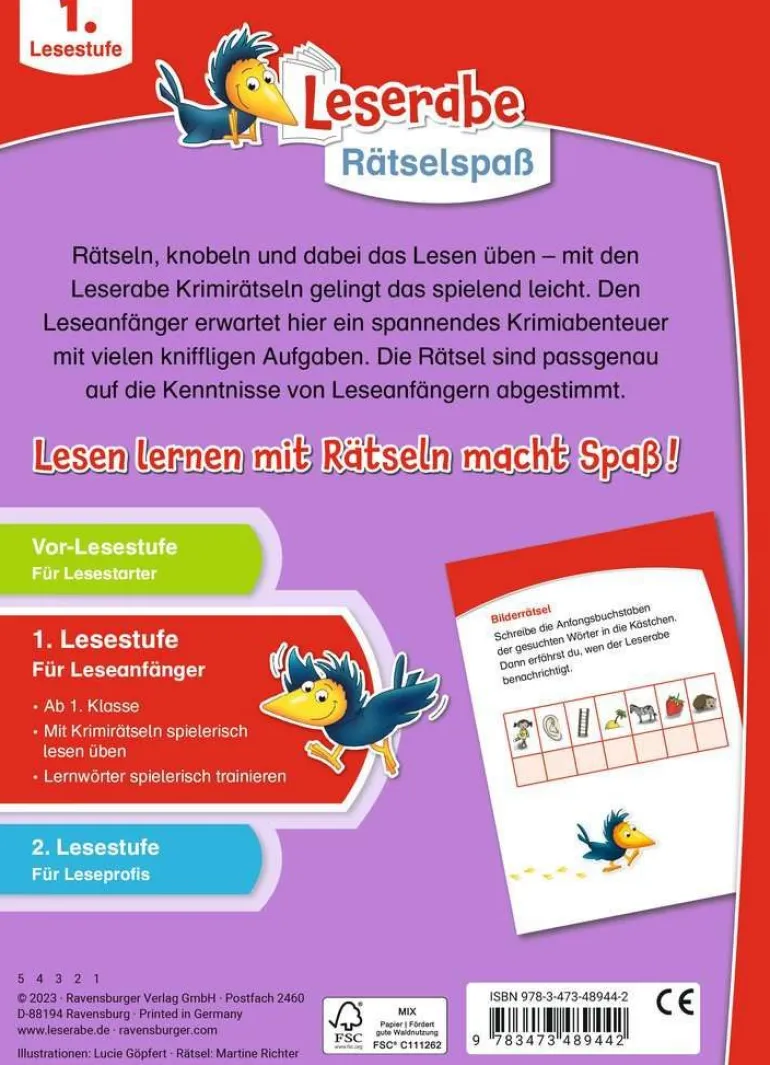 Leserabe - Rätselspaß - Krimirätsel, 48944 | Teddy Toys Kinderwelt
