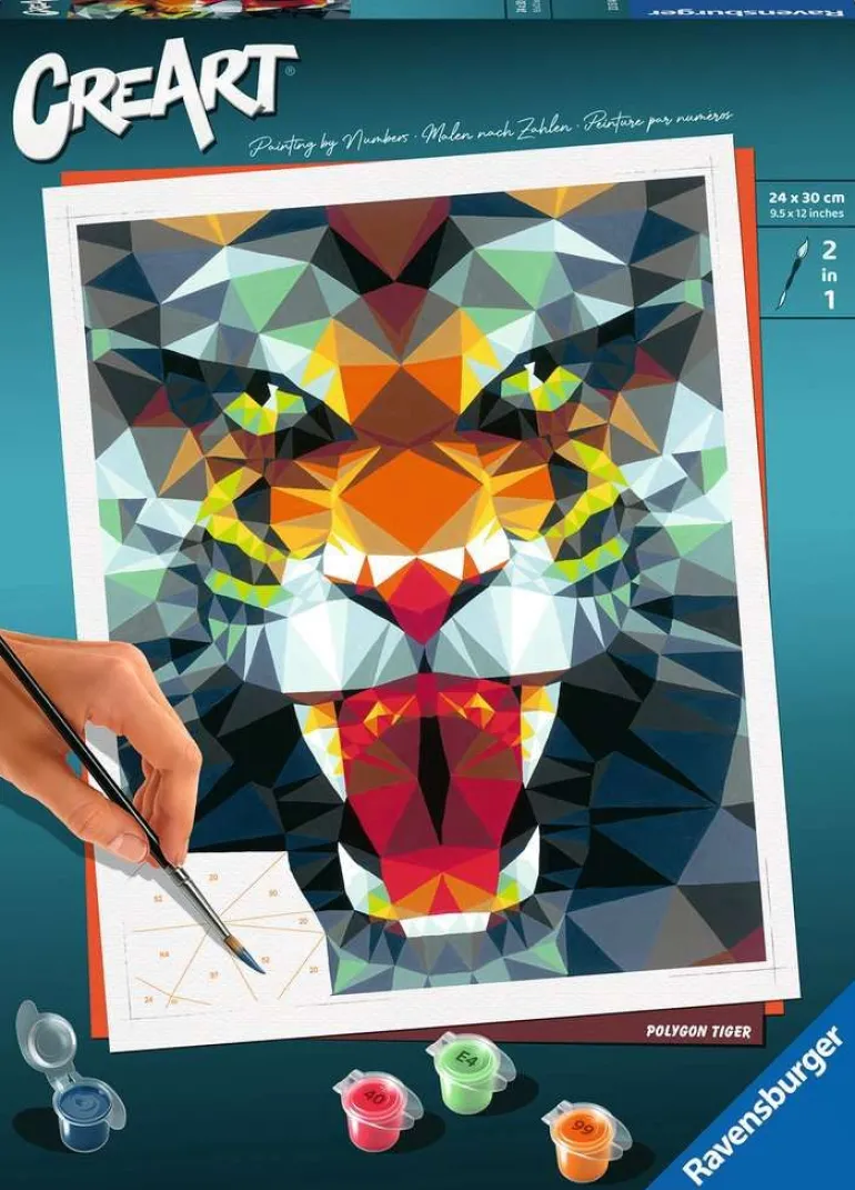 Malen-nach-Zahlen - Polygon-Tiger, 23514 | Teddy Toys Kinderwelt