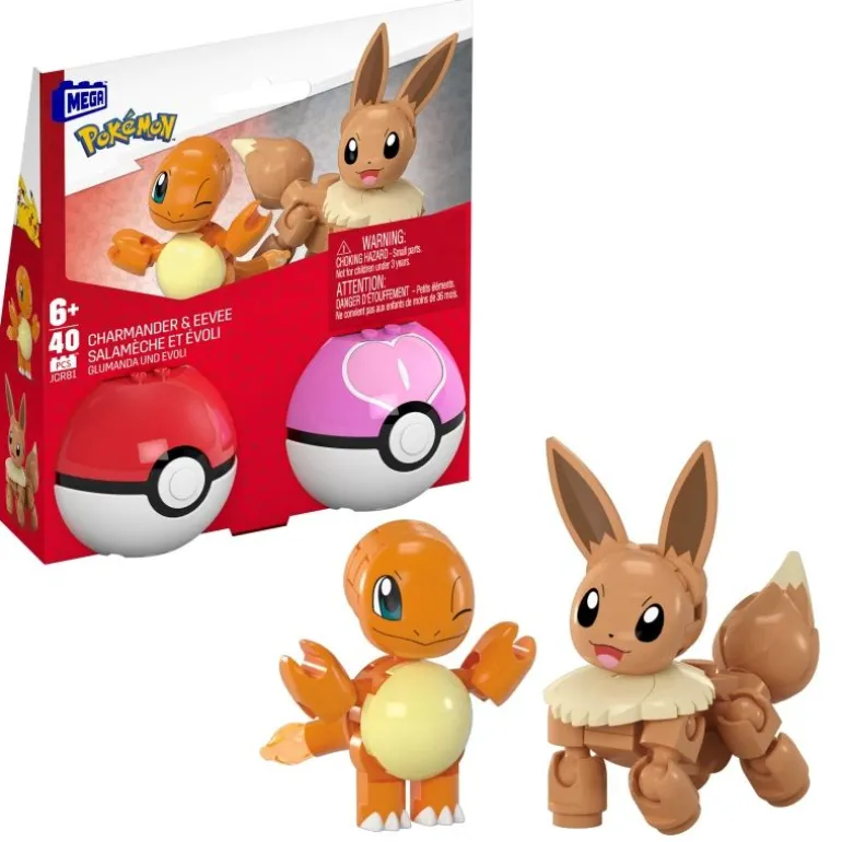 MEGA Pokémon 2er Pokéball Set - Evoli und Glumanda | Teddy Toys Kinderwelt